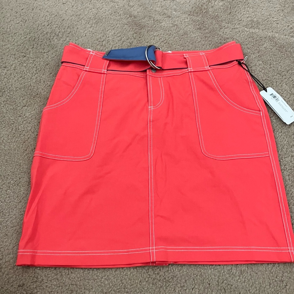 Jolt Pink and White Mini A-Line Skirt Casual Resort Wear
